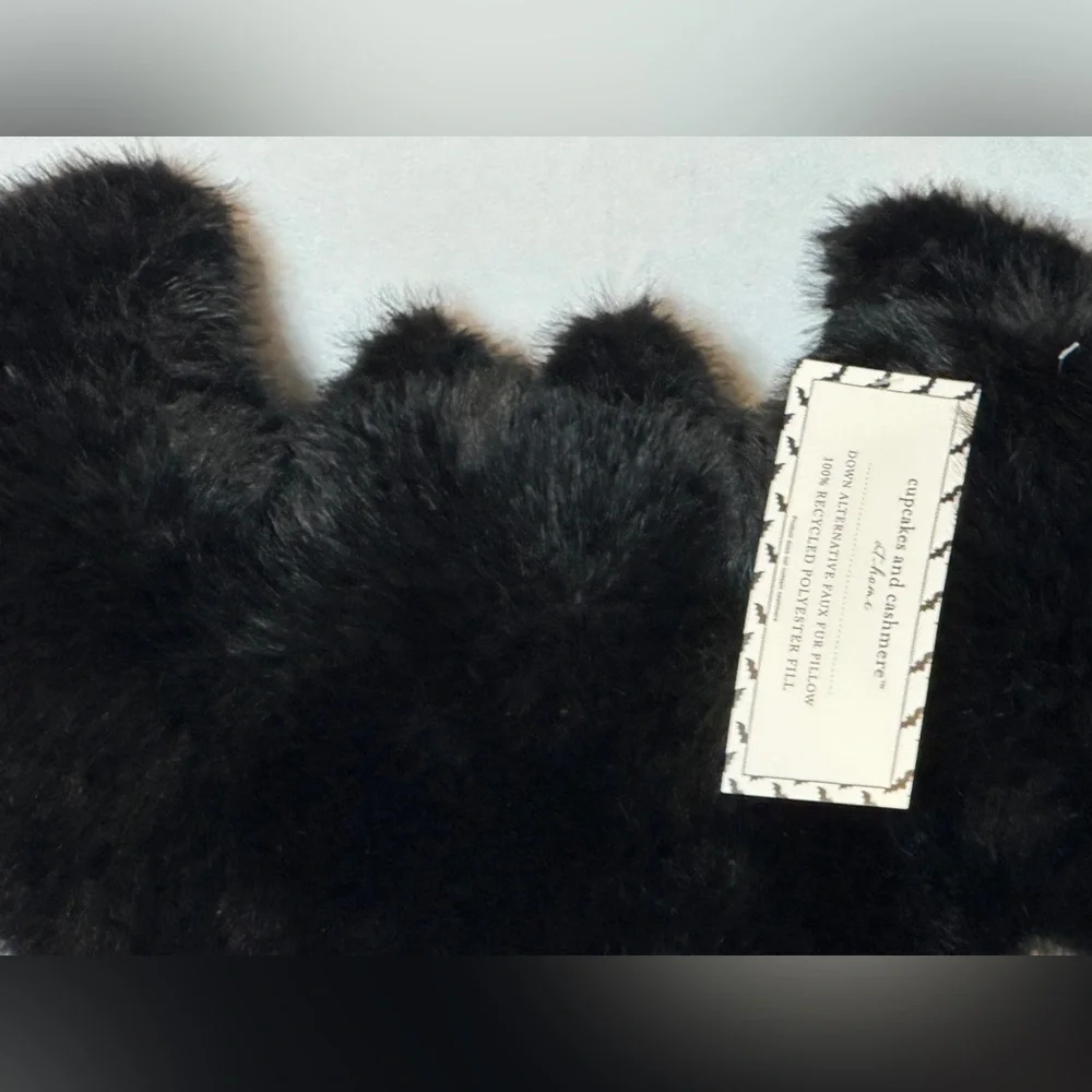 Cool Faux Fur Black Bat Pillow